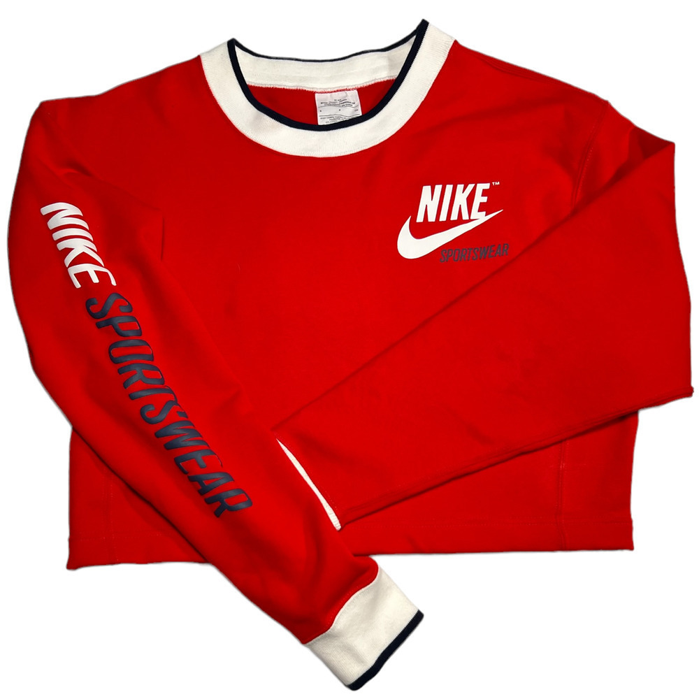 Nike -  SPORTSWEAR Cropped Sweatshirt - Woman Size S - Crew Neck